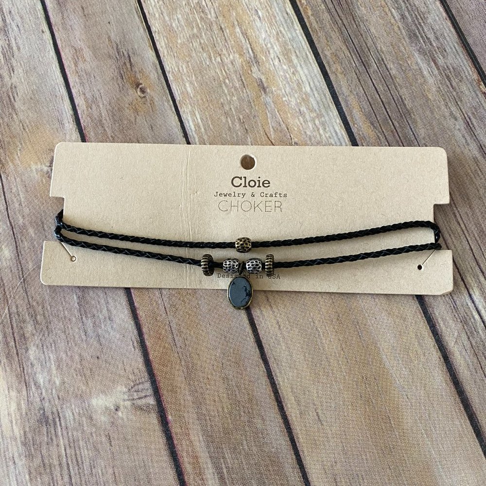 New Cloie Women's Braided Cord Rope Choker Necklace With Beads and Pendant Charm